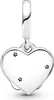 A silver heart-shaped charm with small star accents, hanging from a loop. Anteprima dell’immagine prodotto
