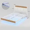 AODEMOKO Polsterbett 140 x 190cm, Bettgestell mit USB Produktbild-Vorschau 2
