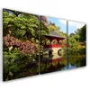 Triptychon auf leinwand grüne landschaften 60x40 cm Feeby Produktbild-Vorschau 1