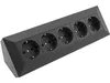blocco di uscita a 5 prese, nero 250V~/ 16A, montaggio a Anteprima dell’immagine prodotto 3
