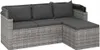 vidaXL 3-Sitzer-Gartensofa mit Dach und Fußhocker Grau Poly Produktbild-Vorschau 3