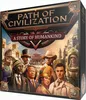 The image shows the box art for the board game 'Path of Civilization: A Story of Humankind'. It features a montage of diverse historical and modern figures against a backdrop of stylized architecture. Produktbild-Vorschau