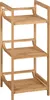 A three-tiered bamboo shelf unit. Produktbild-Vorschau