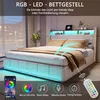 INONEFT Polsterbett 180x200cm mit 4 Schubladen, Jugendbett Produktbild-Vorschau 3