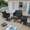 LZQ Poly-Rattan Balkonmöbel Set, 4-teilig – Loungeset mit 2 Produktbild-Vorschau 9