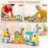 3-teiliges Holzeisenbahn-Set, Zug Spielzug mit niedlicher Produktbild-Vorschau 2