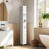 VOUNOT® Badezimmerschrank Hoch mit 2 Türen und 1 Schublade, Produktbild-Vorschau 2