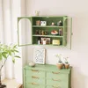 70cm Wandschrank Glas Doppeltür Modern Grün Geflochten Produktbild-Vorschau 2
