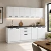 ULWEHOME Küchenzeile 260 cm Mattweiß, Küchenmöbel-Set mit Produktbild-Vorschau 3
