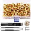 Ösen Set 12 mm – 100 goldene Metallösen mit Lochstanzer und Produktbild-Vorschau 2