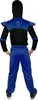 A child wearing a blue and black ninja costume, viewed from the back. Produktbild-Vorschau