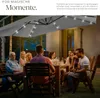 A group of people enjoying a meal outdoors under a lit umbrella. Náhled obrázku produktu