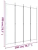 vidaXL 4-tlg. Paravent Weiß 200x200 cm Stoff Produktbild-Vorschau 6