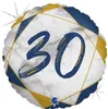 Folienballon zum 30. Geburtstag, Marmor-Marineblau, 46 cm Produktbild-Vorschau 1