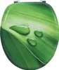 A toilet seat lid with a green leaf and water drop design. Náhľad obrázku produktu