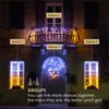 A house decorated with string lights for the holidays. Podgląd zdjęcia produktu