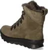 A single green suede boot with faux fur trim is shown from a side-angle on a white background. Produktbild-Vorschau