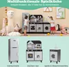 A collage of images showing a children's play kitchen set, its components, and children interacting with it. Náhled obrázku produktu