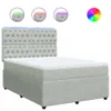 Design Boxspringbett mit Matratze Hellgrau 140x190 cm Samt, Produktbild-Vorschau 2
