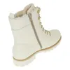 A single white boot with beige laces and trim, shown from a side-rear angle on a white background. Produktbild-Vorschau