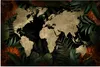 MuchoWow® Poster Weltkarte - Vintage - Blätter 180x120 cm - Produktbild-Vorschau 1