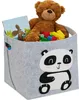 Relaxdays Aufbewahrungskorb Filz, Panda-Motiv, Filzkorb für Produktbild-Vorschau 1