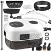 A collection of items for a steam cleaner set, laid out on a white background. Produktbild-Vorschau