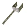 A metal U-shaped post anchor with a rebar spike, isolated on a white background. Produktbild-Vorschau