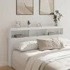 The Living Store LED-Kopfteil mit Ablagen Weiß 180x17x102 Produktbild-Vorschau 2