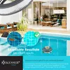 A pool robot cleaning a swimming pool, with a comparison of before and after cleaning, and marketing text. Produktbild-Vorschau