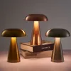 LED Akku Pilz-Tischleuchte Roségold Metall Dimmbar Kabellos Produktbild-Vorschau 3