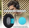 A man wearing headphones, with a close-up of an ear pad. Voir les images du produit