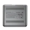 The underside of a gray desktop charger with various certifications and specifications printed on it. Produktbild-Vorschau
