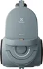 A front view of a gray Electrolux bagless vacuum cleaner. Produktbild-Vorschau