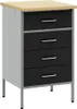 vidaXL Pracovní stůl se zásuvkami černošedý 50 x 55 x 85 cm Náhled obrázku produktu 1