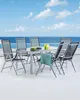 BELIANI Gartenstuhl 6er Set Schwarz und Silber Aluminium Produktbild-Vorschau 2