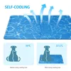A self-cooling mat for pets is shown with diagrams illustrating its function and effectiveness. Produktbild-Vorschau