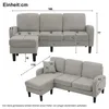 L-förmiges Ecksofa mit Chaiselongue, 3-Sitzer-Leinensofa Produktbild-Vorschau 2