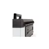 A close-up, side view of a black and white toolbox. Voir les images du produit