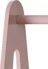 A close-up view of a pink wooden coat rack. Náhled obrázku produktu