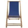 vidaXL Chaise longue bambou et toile bleu marine Voir les images du produit 1
