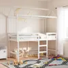 A child's bedroom with a white loft bed, toys, and a rug. Náhľad obrázku produktu