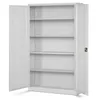 An open metal filing cabinet with multiple shelves. Podgląd zdjęcia produktu