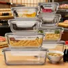 8 pezzi contenitori per alimenti in vetro, con coperchio, Anteprima dell’immagine prodotto 5
