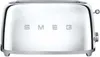 A front view of a chrome Smeg toaster. Produktbild-Vorschau