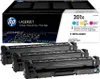 A box of HP LaserJet toner cartridges with three cartridges shown below. Anteprima dell’immagine prodotto