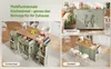 Mobile Kücheninsel mit klappbarer Arbeitsplatte, fahrbarer Produktbild-Vorschau 4