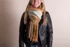 Clayre & Eef Winterschal Damen 35x180 cm Braun Blau Acryl Produktbild-Vorschau 2