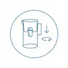 An illustration showing how to insert a filter into a water pitcher. Náhled obrázku produktu