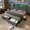 A bedroom scene featuring a modern bed with LED lighting and storage drawers. Náhľad obrázku produktu